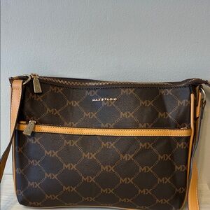 Max Studio Brown and Tan Messenger Bag